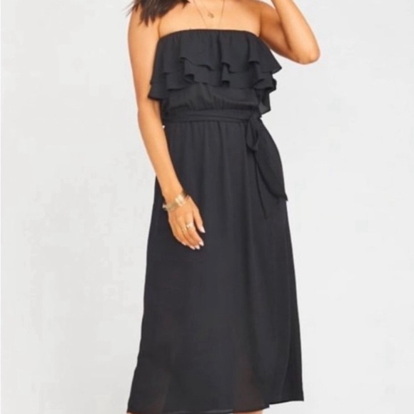 NWT Show Me Your Mumu Black Rosie Off the Shoulder Dress Size Small - Picture 2 of 8